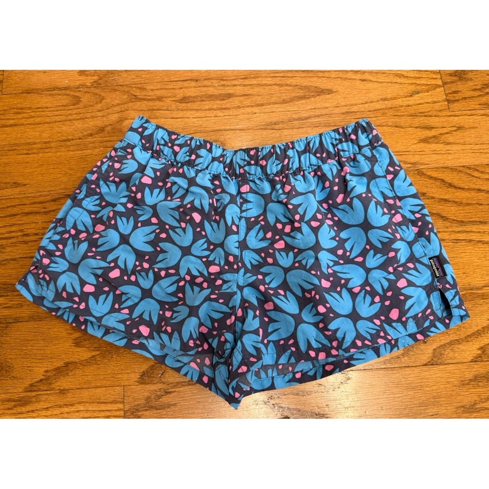 Patagonia Womens Barely Baggies 2.5" XS Shorts Pollen Confetti Blue Pink